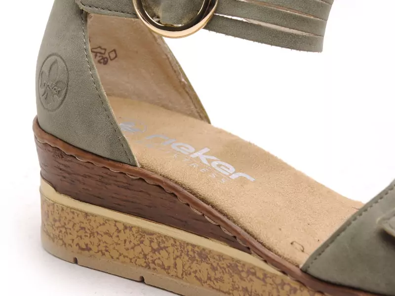 Rieker 63780 Kaki Sandales à Talons Femme