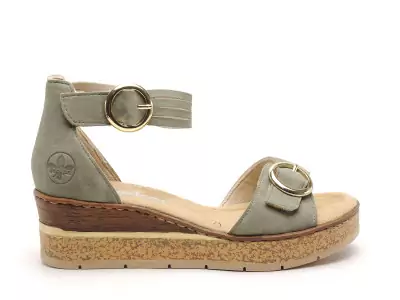 63780 Kaki Sandales à Talons Femme