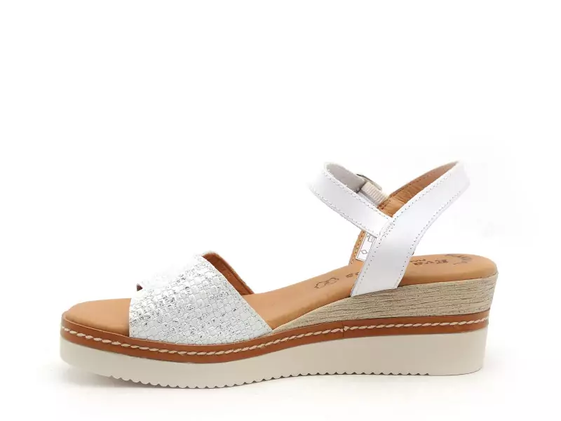 Eva Frutos 569 Blanc Sandales à Talons Femme