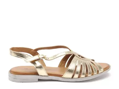 MILLERY Or Sandales Plates Femme