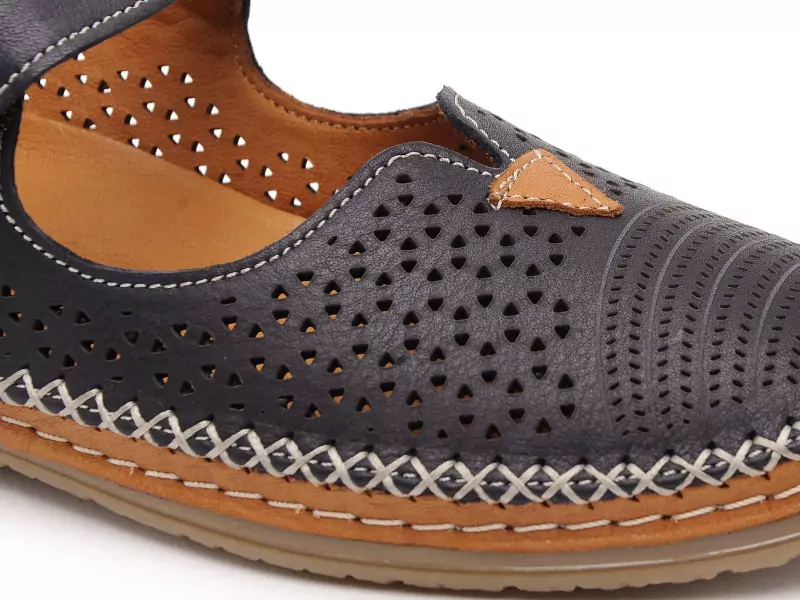 Coco Abricot MAFFRECOURT Bleu Ballerines Femme