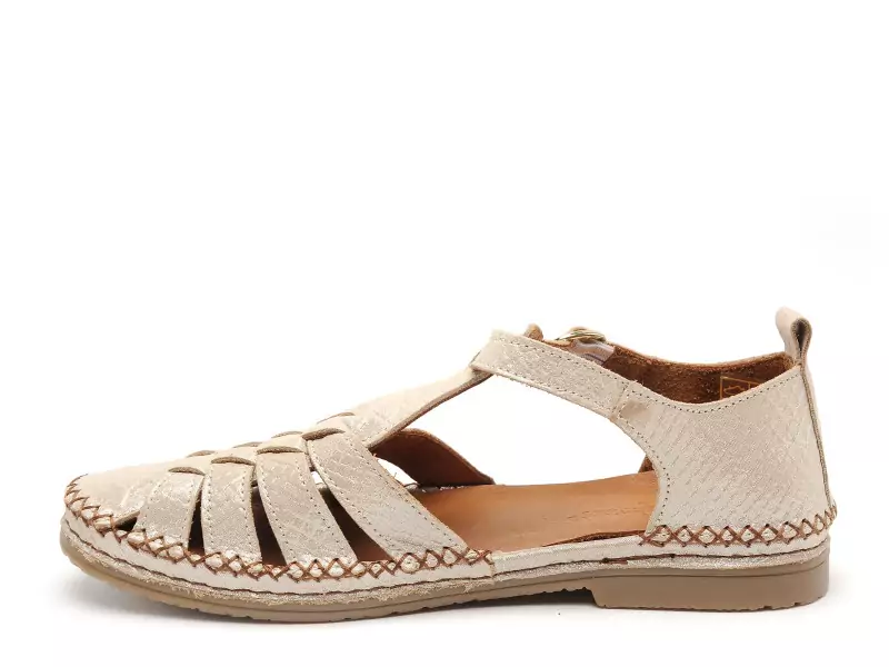 Coco Abricot MUSIGNY Or Sandales Plates Femme