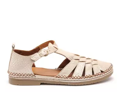 MUSIGNY Or Sandales Plates Femme