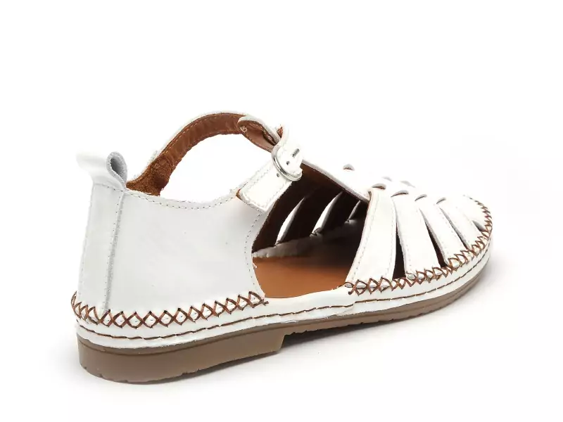 Coco Abricot MUSIGNY Blanc Sandales Plates Femme