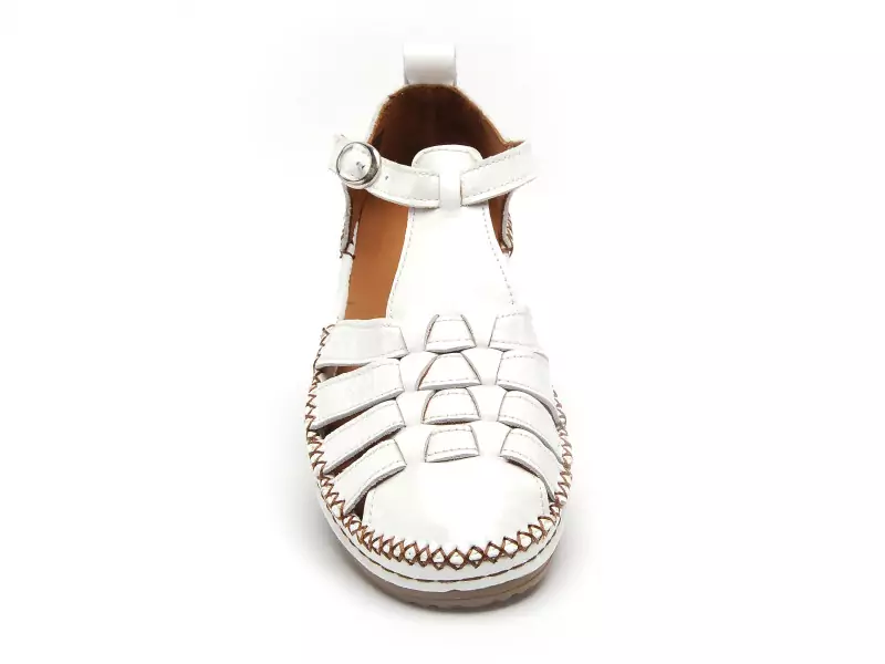 Coco Abricot MUSIGNY Blanc Sandales Plates Femme