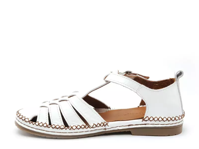 Coco Abricot MUSIGNY Blanc Sandales Plates Femme