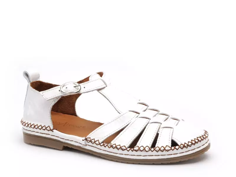 Coco Abricot MUSIGNY Blanc Sandales Plates Femme