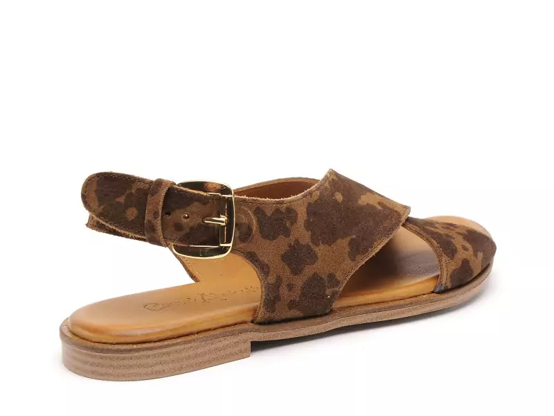 Coco Abricot MAGNIERES Marron Sandales Plates Femme