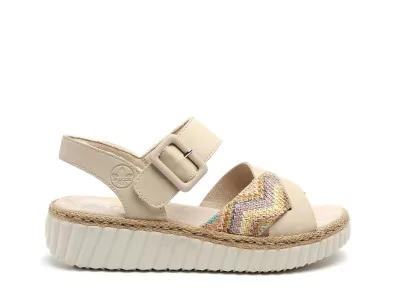 69269 Beige Sandales à Talons Femme