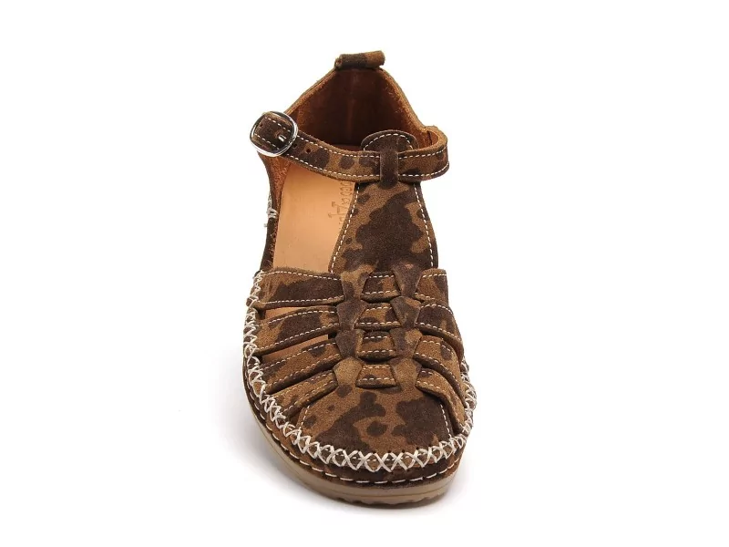 Coco Abricot MUSIGNY Marron Sandales Plates Femme