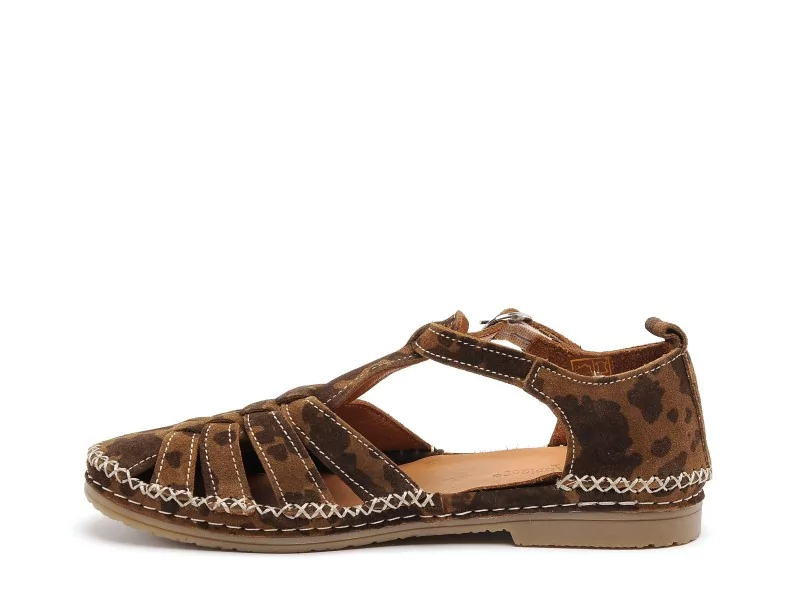 Coco Abricot MUSIGNY Marron Sandales Plates Femme