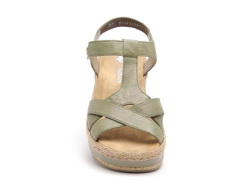 Rieker V0919 Vert Sandales à Talons Femme