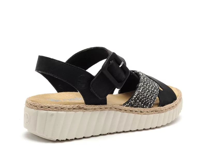 Rieker 69269 Noir Sandales à Talons Femme