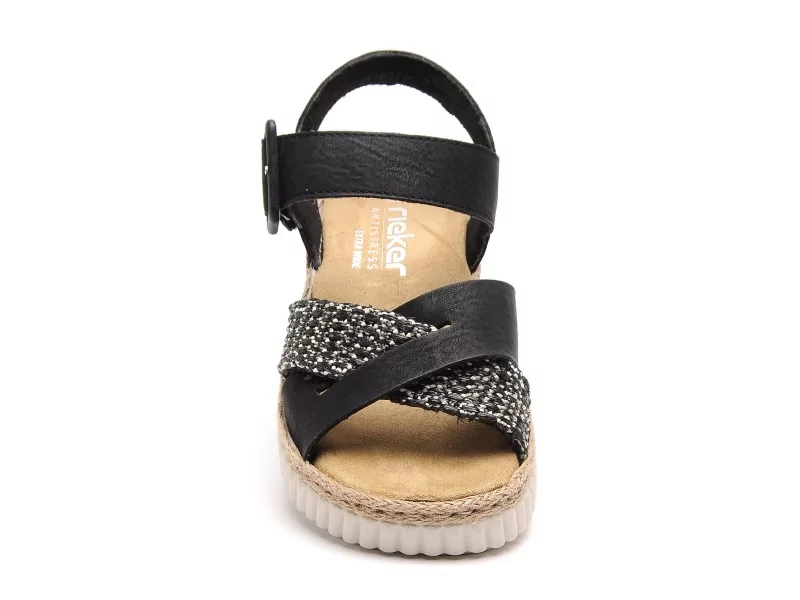 Rieker 69269 Noir Sandales à Talons Femme