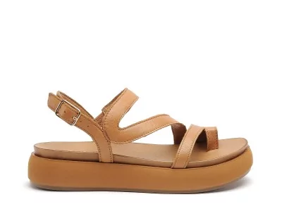 A96003 Marron Sandales Plates Femme