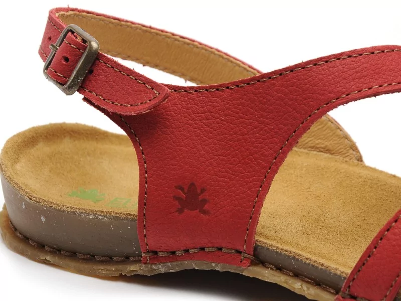 El Naturalista PANGLAO N5811 Rouge Sandales Plates Femme