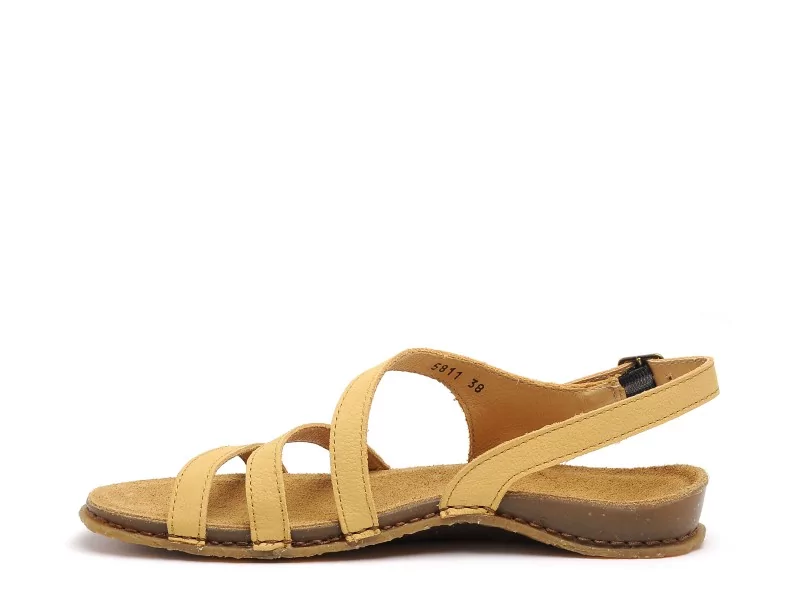 El Naturalista PANGLAO N5811 Jaune Sandales Plates Femme