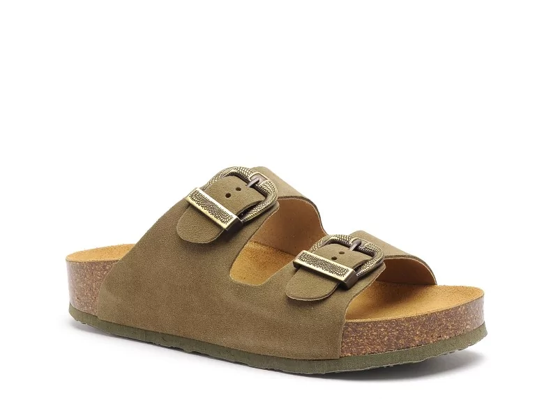 Plakton CP BETAWEST 340010 Kaki Mules et Sabots Plats Femme