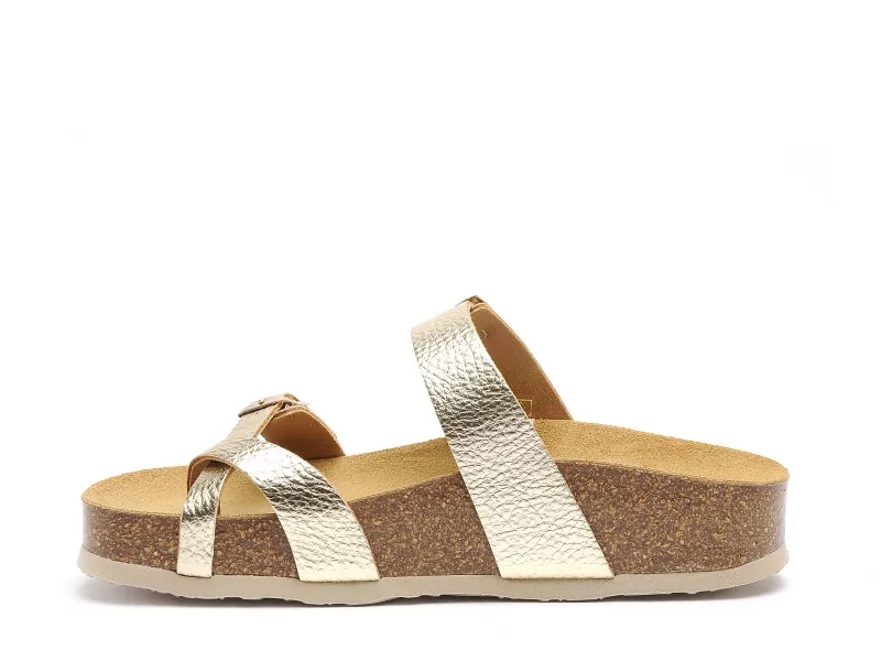 Plakton CP BOMBAY 341032 Or Mules et Sabots Plats Femme