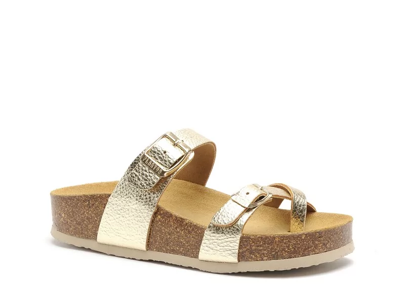 Plakton CP BOMBAY 341032 Or Mules et Sabots Plats Femme