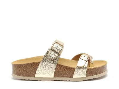 CP BOMBAY 341032 Or Mules et Sabots Plats Femme