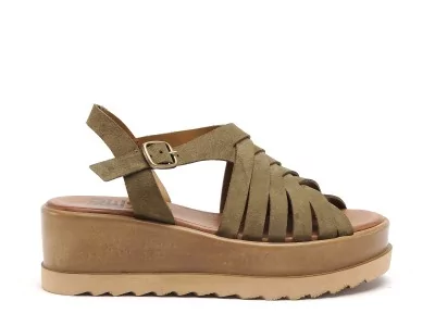 KIERA Kaki Sandales à Talons Femme