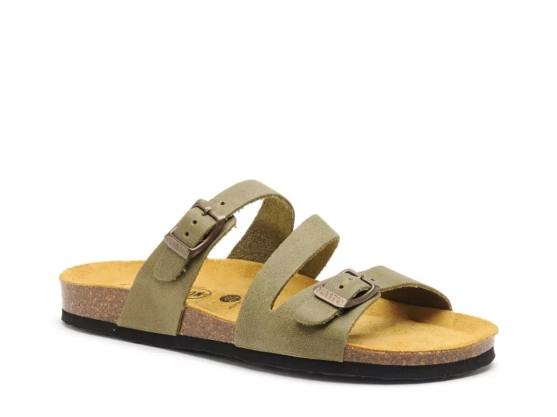 Plakton BOLINO 181210 Vert Mules et Sabots Plats Femme