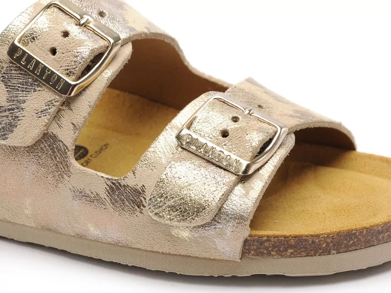 Plakton BETA 180010 Or Mules et Sabots Plats Femme