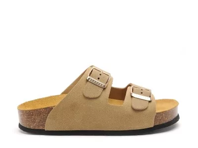 CP BETA 340010 Beige Mules et Sabots Plats Femme