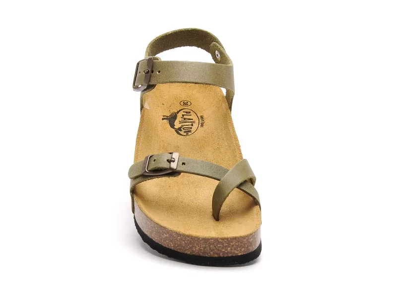 Plakton CP ZOMBA 341016 Kaki Sandales Plates Femme