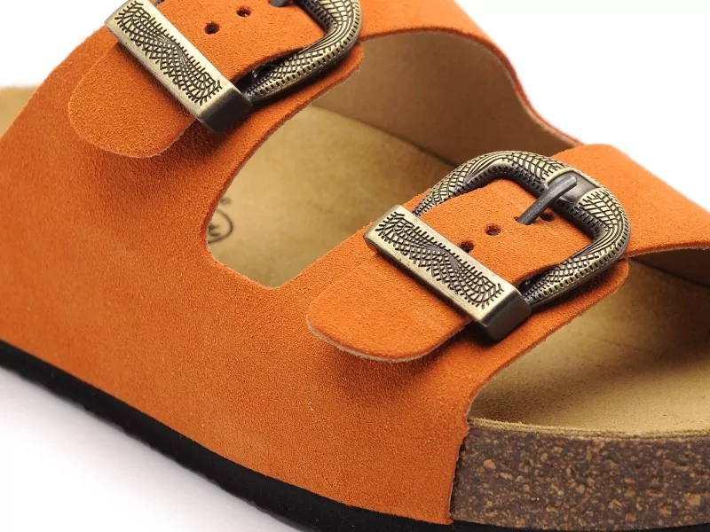 Plakton CP BETAWEST 340010 Orange Mules et Sabots Plats Femme