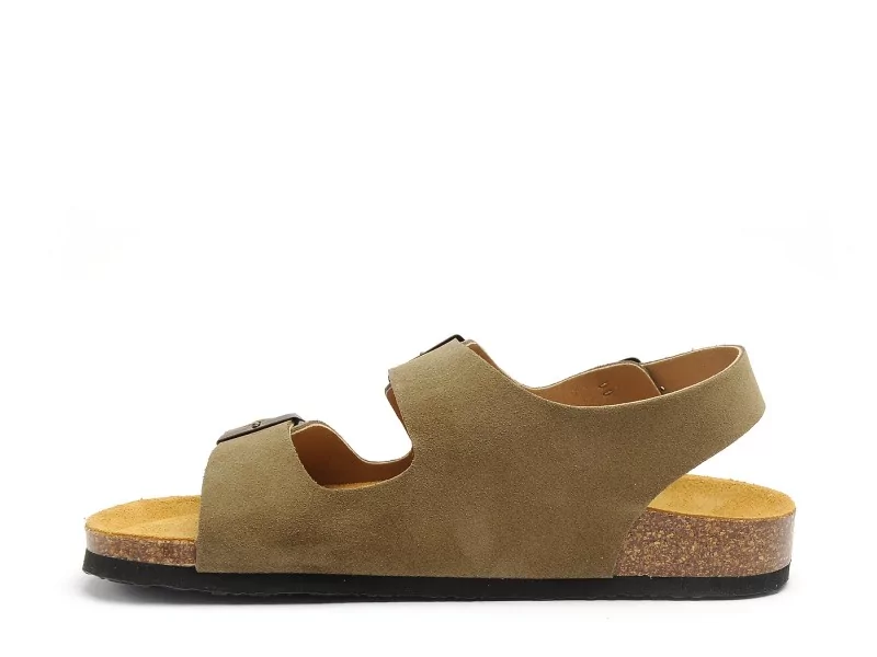 Plakton BAKU 186396 Kaki Sandales Plates Femme