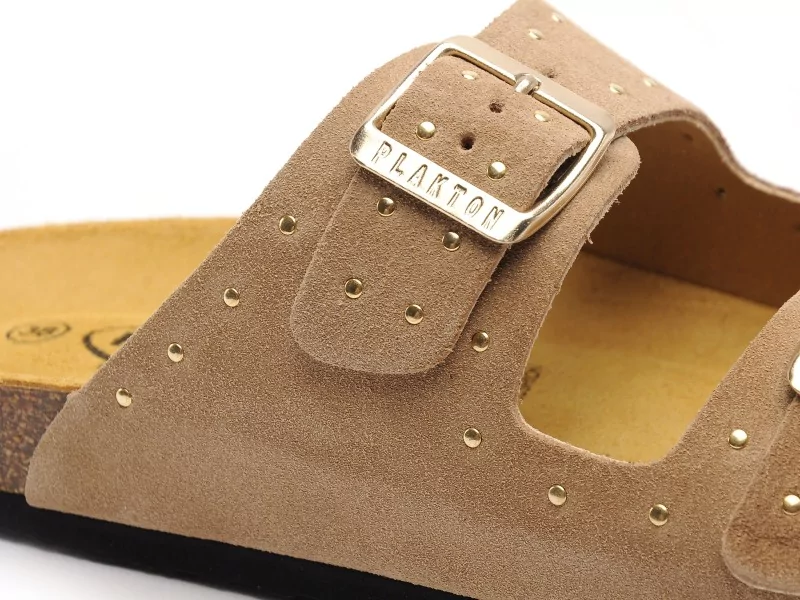 Plakton BETA RE 180010 Beige Mules et Sabots Plats Femme