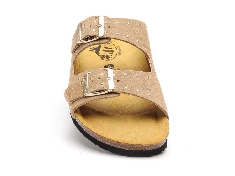Plakton BETA RE 180010 Beige Mules et Sabots Plats Femme