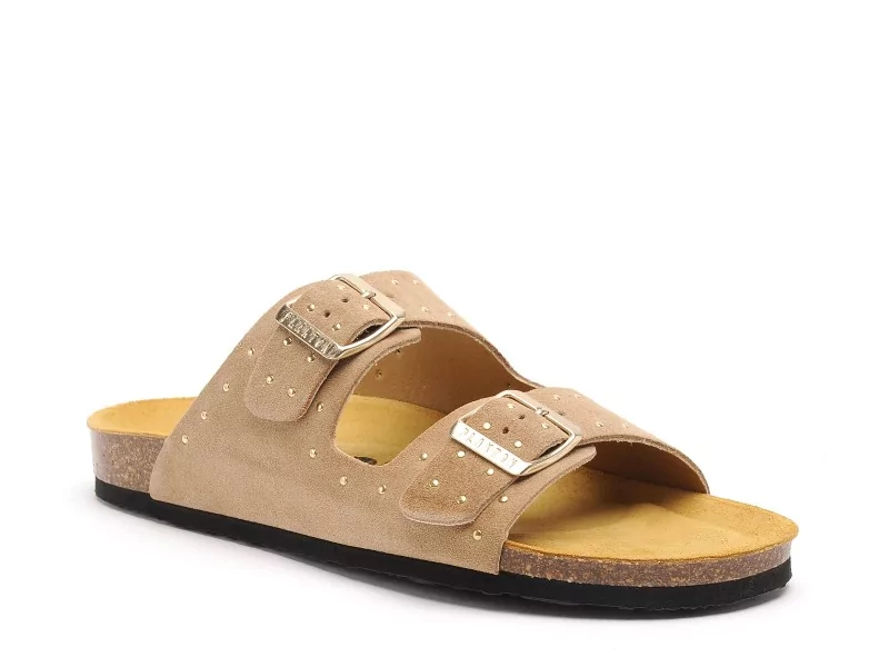 Plakton BETA RE 180010 Beige Mules et Sabots Plats Femme