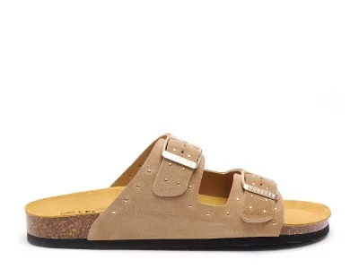 BETA RE 180010 Beige Mules et Sabots Plats Femme