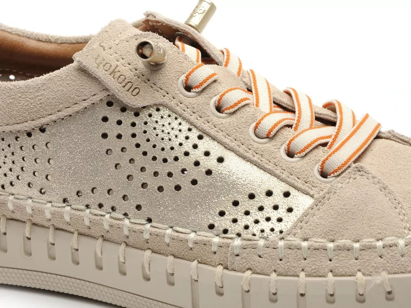 Yokono FLOW 100 Beige Baskets Basses Femme