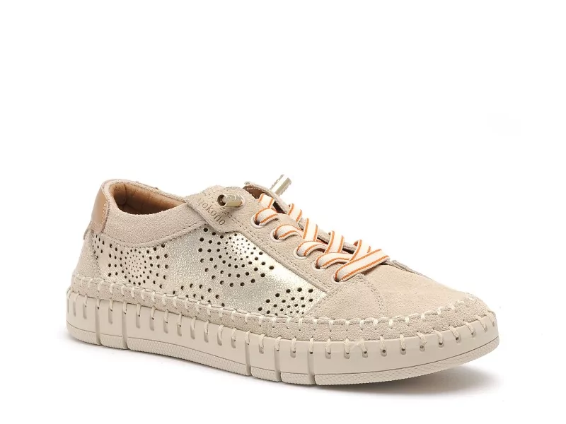 Yokono FLOW 100 Beige Baskets Basses Femme