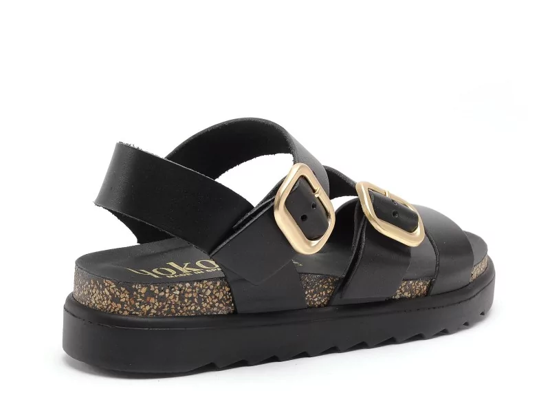 Yokono TUNEZ 127 Noir Sandales Plates Femme