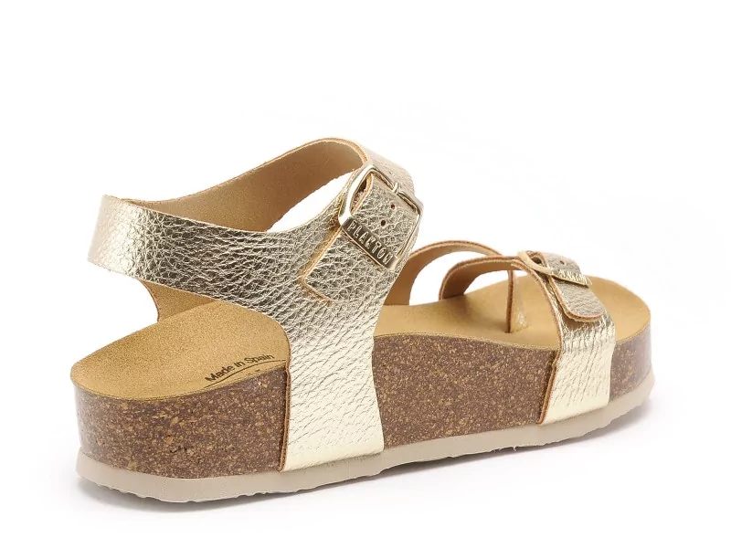 Plakton CP ZOMBA 341016 Or Sandales Plates Femme