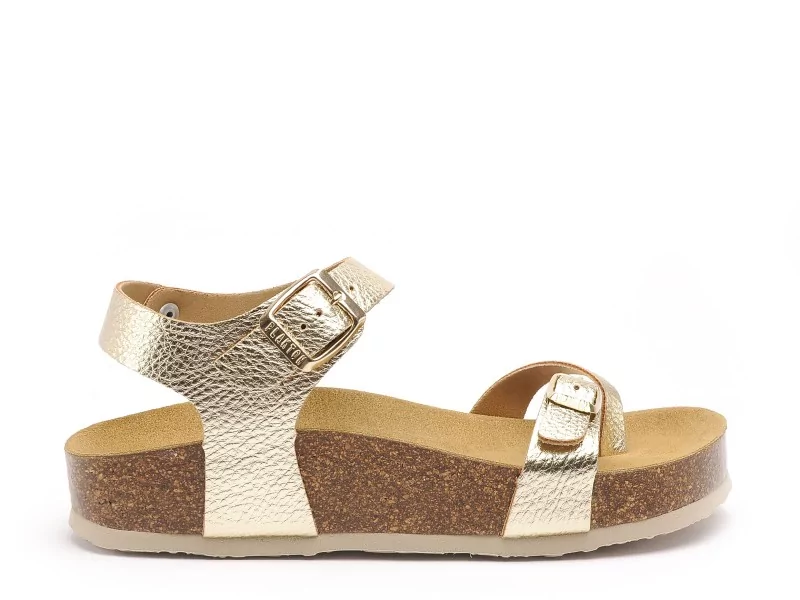 Plakton CP ZOMBA 341016 Or Sandales Plates Femme