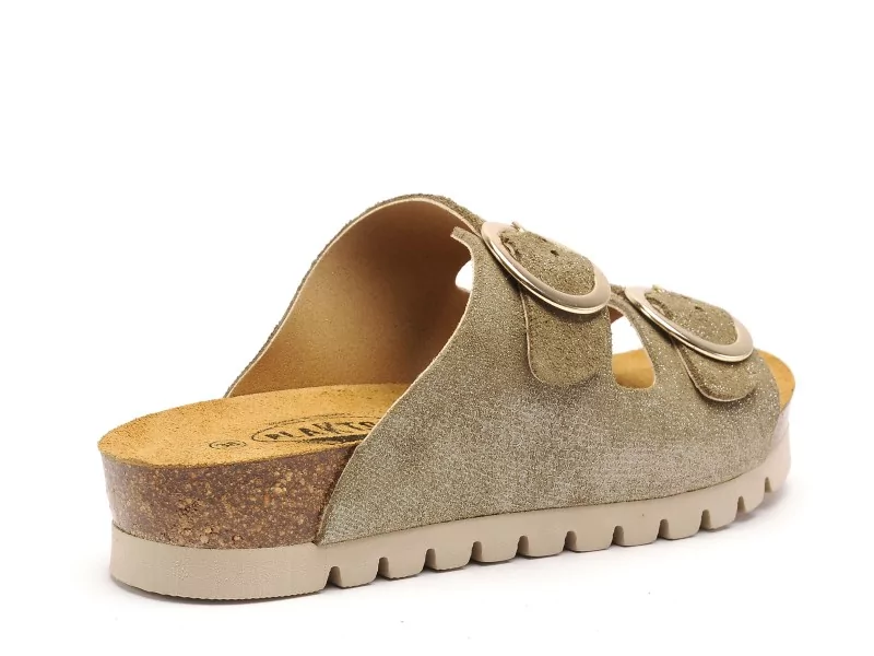 Plakton MEMORY 355993 Kaki Mules et Sabots Plats Femme