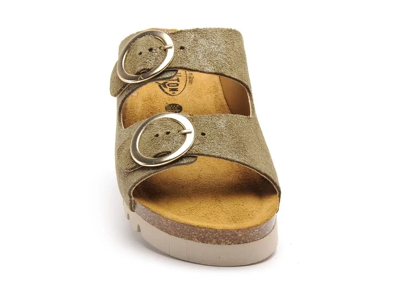 Plakton MEMORY 355993 Kaki Mules et Sabots Plats Femme