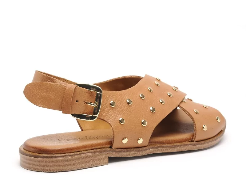 Coco Abricot MAGNIEU Marron Sandales Plates Femme