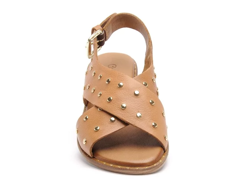 Coco Abricot MAGNIEU Marron Sandales Plates Femme