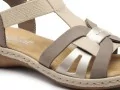 Rieker 65918 Beige Sandales Plates Femme