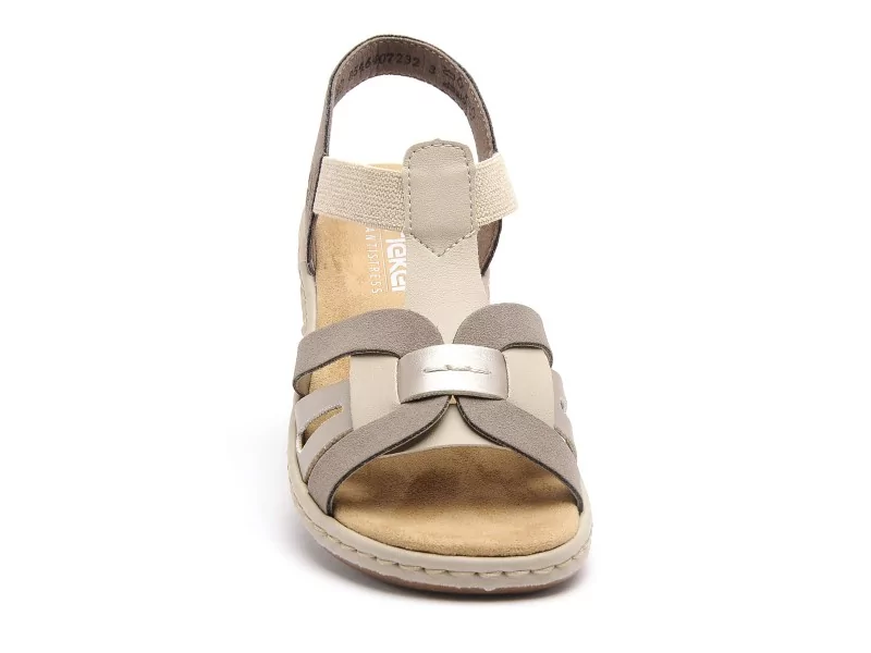 Rieker 65918 Beige Sandales Plates Femme