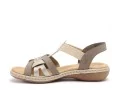 Rieker 65918 Beige Sandales Plates Femme