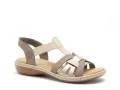 Rieker 65918 Beige Sandales Plates Femme