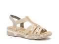 Rieker 66201 Beige Sandales Plates Femme